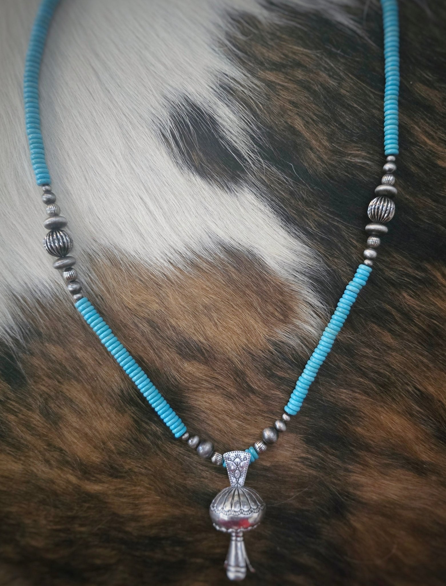 Turquoise Beads Statement Necklace - Pistols 'n Petticoats - #westernboutique# - #westernfashion#
