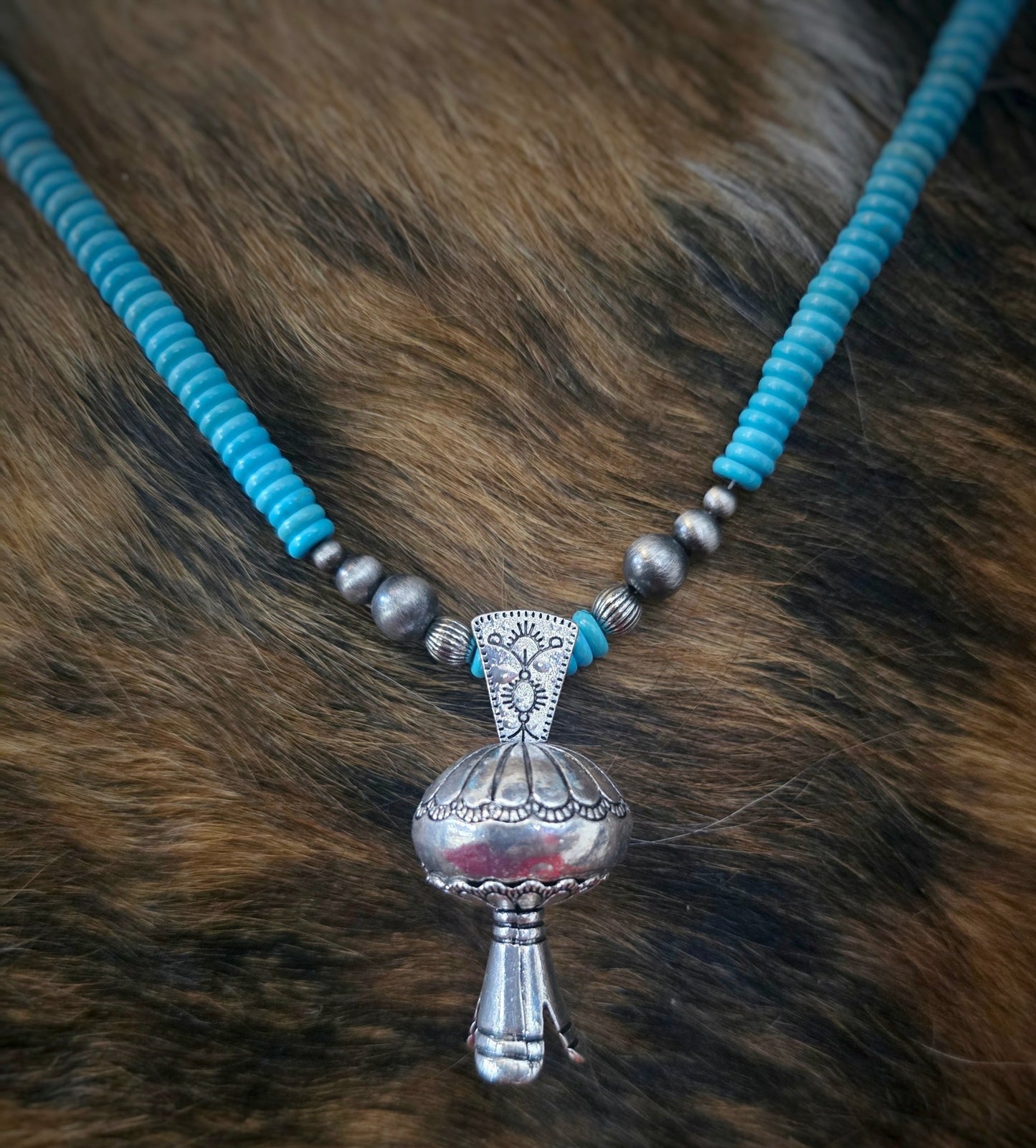 Turquoise Beads Statement Necklace - Pistols 'n Petticoats - #westernboutique# - #westernfashion#
