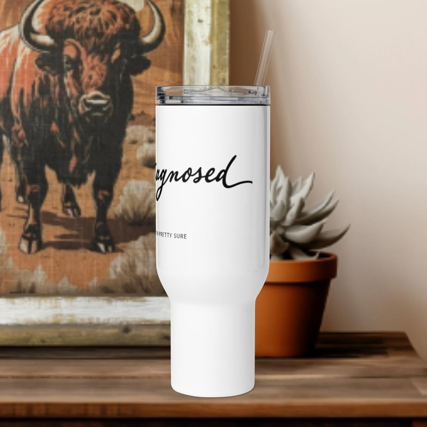 Undiagnosed Travel mug with a handle - Pistols 'n Petticoats - #westernboutique# - #westernfashion#