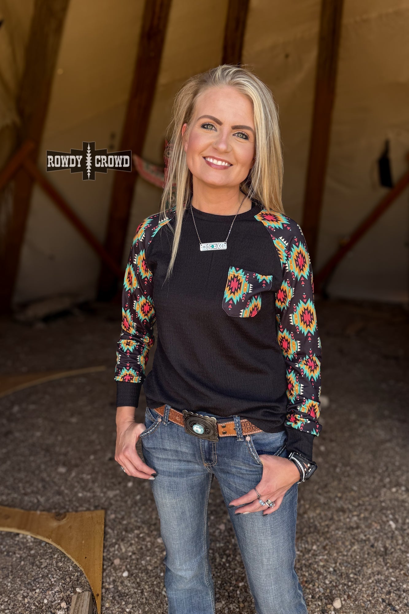 Wild Aztec Long Sleeve - Pistols 'n Petticoats - western boutique - womens western wear - western wear womens