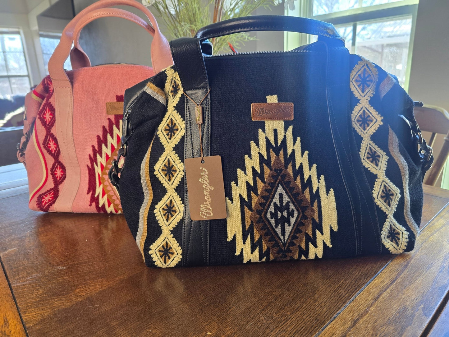 western travel tote, cowgirl overnight bag, large wrangler bag, wrangler weekender bag
