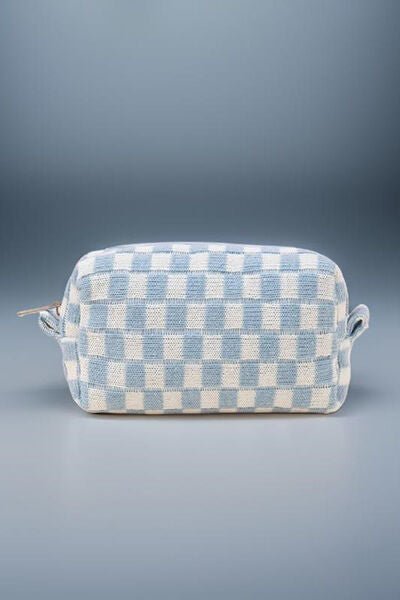 Zenana Checkered Pattern Knitted Cosmetic Pouch - Pistols 'n Petticoats - #westernboutique# - #westernfashion#