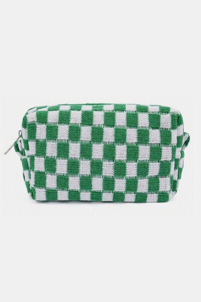 Zenana Checkered Pattern Knitted Cosmetic Pouch - Pistols 'n Petticoats - #westernboutique# - #westernfashion#
