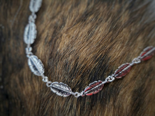 Silver Feather Choker