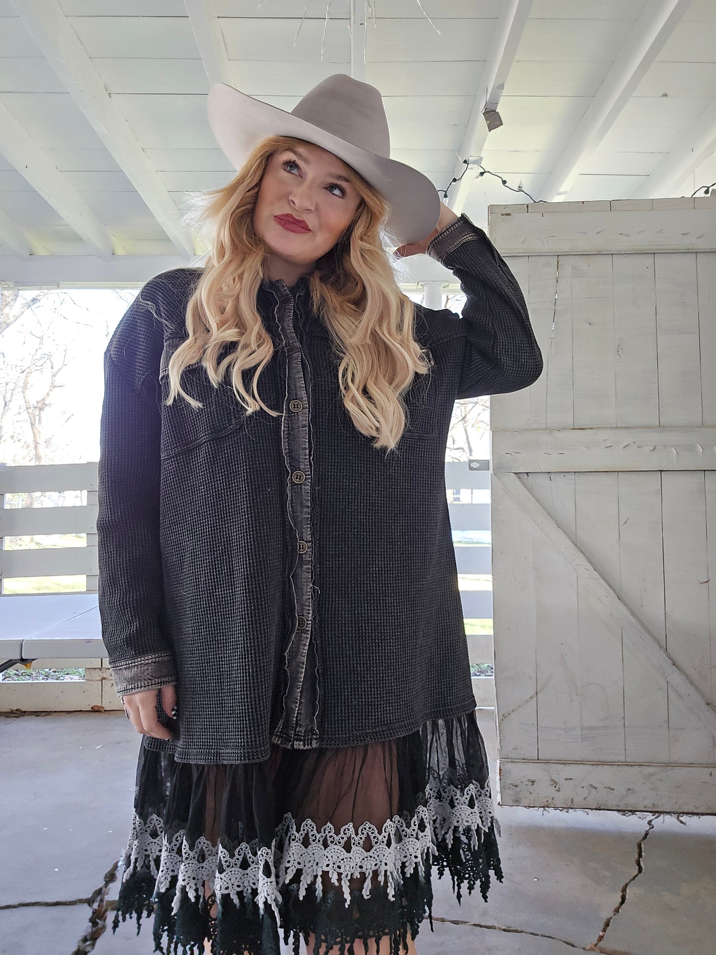 Long Sleeve Black Dress with Lace