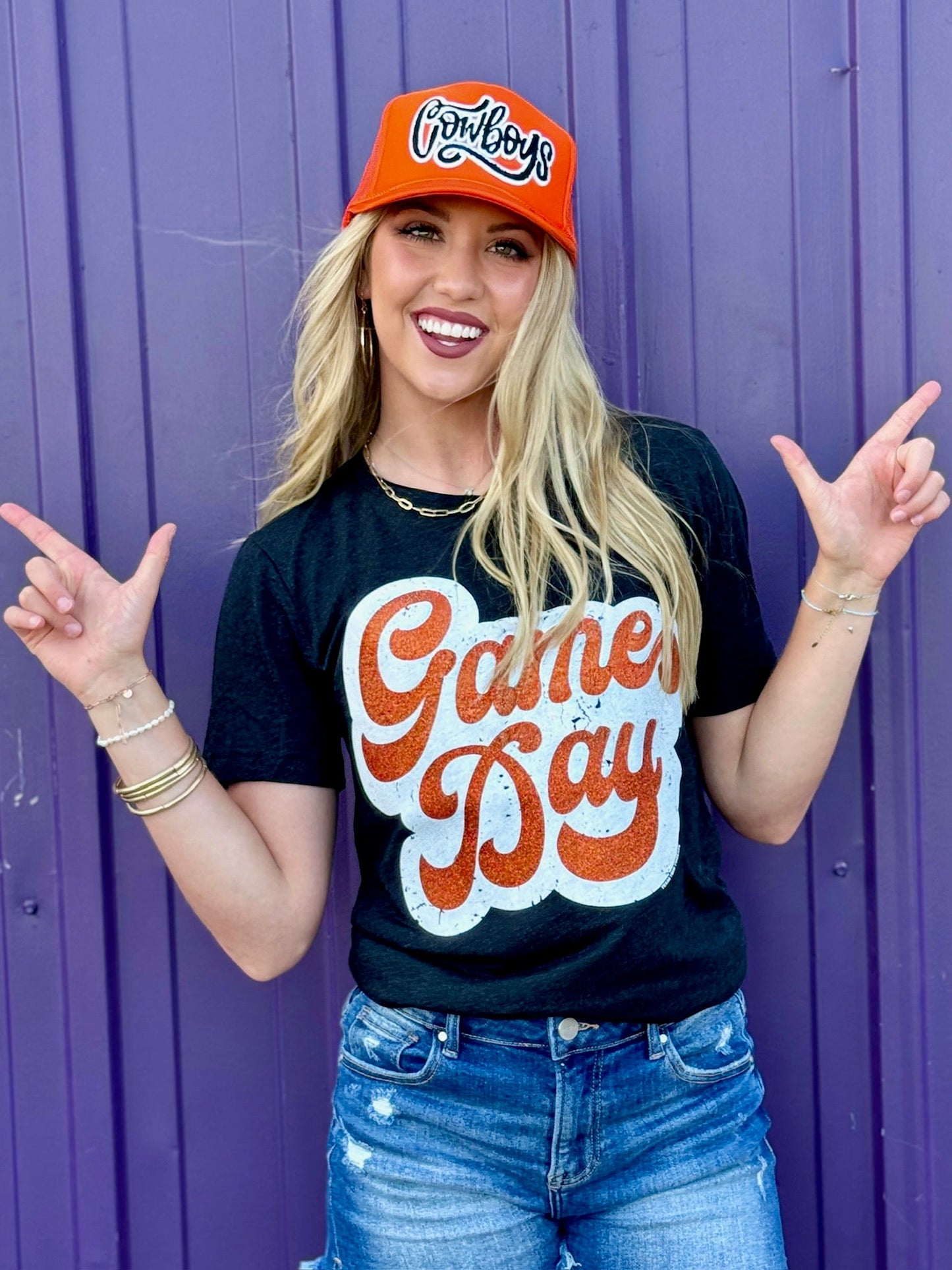 Sync Logic - Big Game Day Retro Glitter Tee