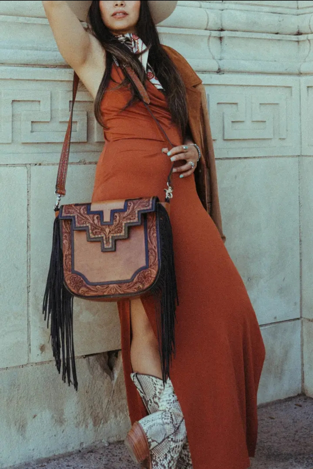 The Austin Purse Haute Southern  Hyde Western Leather Tooled