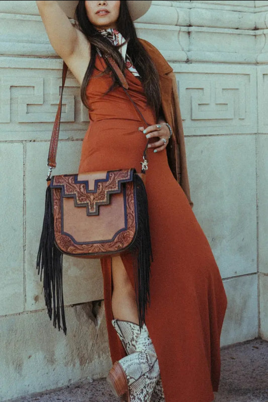 The Austin Purse Haute Southern  Hyde Western Leather Tooled