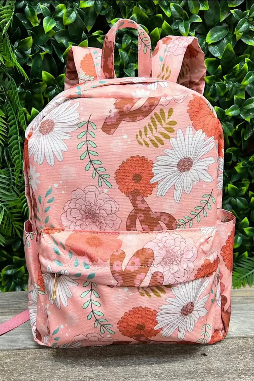 Floral Cactus/Coral Printed Small Size Backpack.