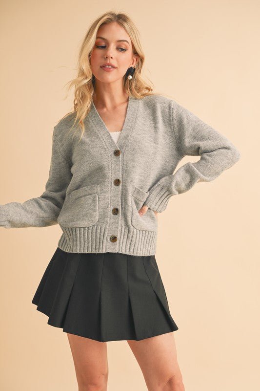 Aemi + Co Ribbed Hem Button Down Cardigan Sweaters for Women - Pistols 'n Petticoats - #westernboutique# - #westernfashion#