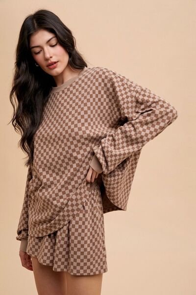 Annie Wear Checkered Round Neck Top and Drawstring Shorts Set - Pistols 'n Petticoats - #westernboutique# - #westernfashion#