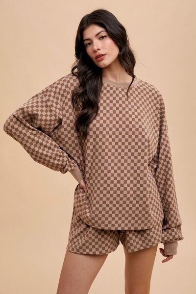 Annie Wear Checkered Round Neck Top and Drawstring Shorts Set - Pistols 'n Petticoats - #westernboutique# - #westernfashion#