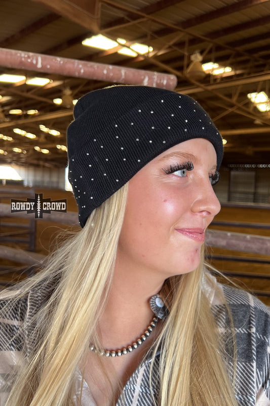 BLACK - Shine Bright Beanie - Pistols 'n Petticoats - #westernboutique# - #westernfashion#