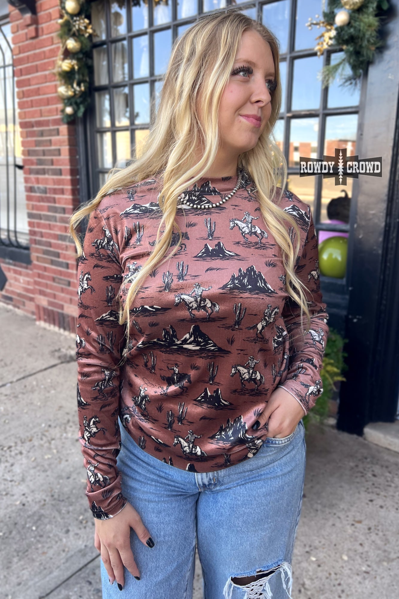 Buck 'Em Velvet Top - Pistols 'n Petticoats - #westernboutique# - #westernfashion#