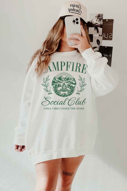 CAMPFIRE SOCIAL CLUB OVERSIZED SWEATSHIRT - Pistols 'n Petticoats - #westernboutique# - #westernfashion#