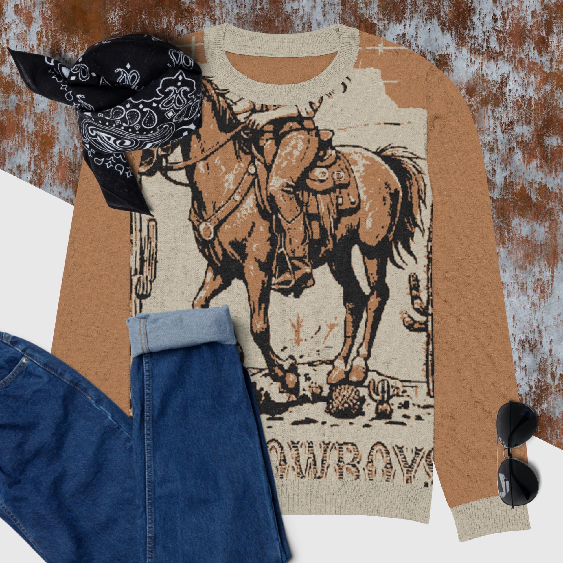 Chase Dreams not Cowboys Knitted crew neck sweater - Pistols 'n Petticoats - #westernboutique# - #westernfashion#