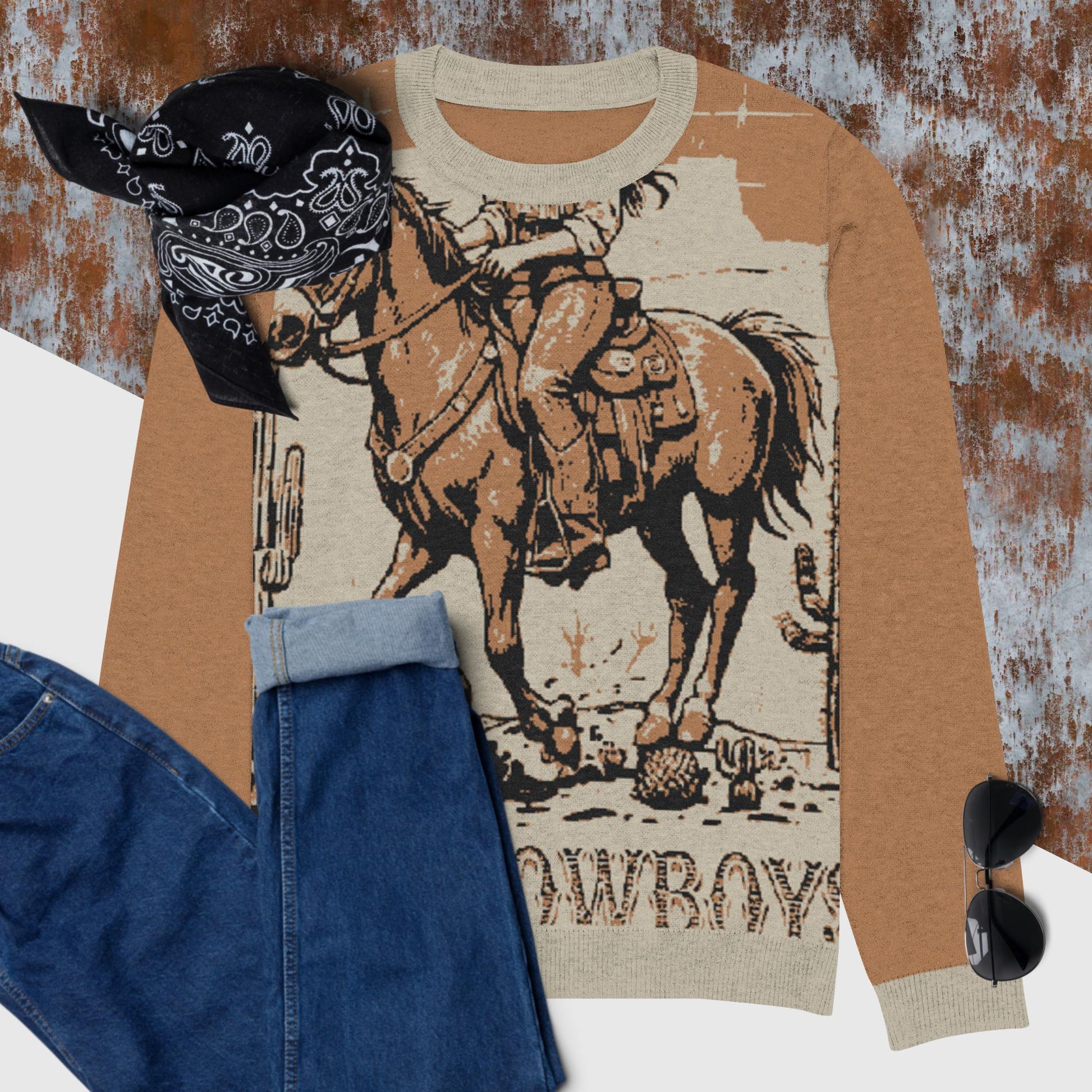 Chase Dreams not Cowboys Knitted crew neck sweater - Pistols 'n Petticoats - #westernboutique# - #westernfashion#