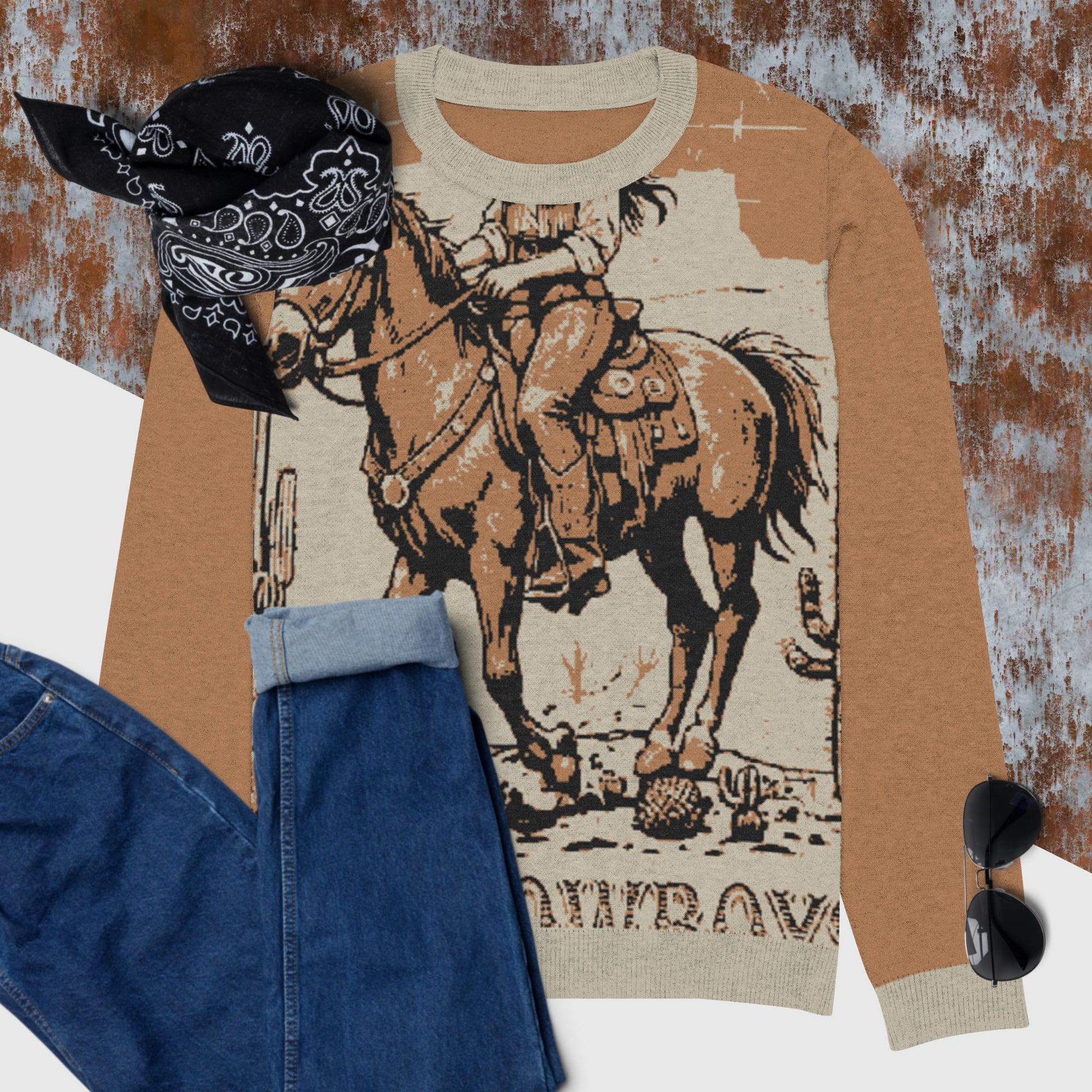 Chase Dreams not Cowboys Knitted crew neck sweater - Pistols 'n Petticoats - #westernboutique# - #westernfashion#