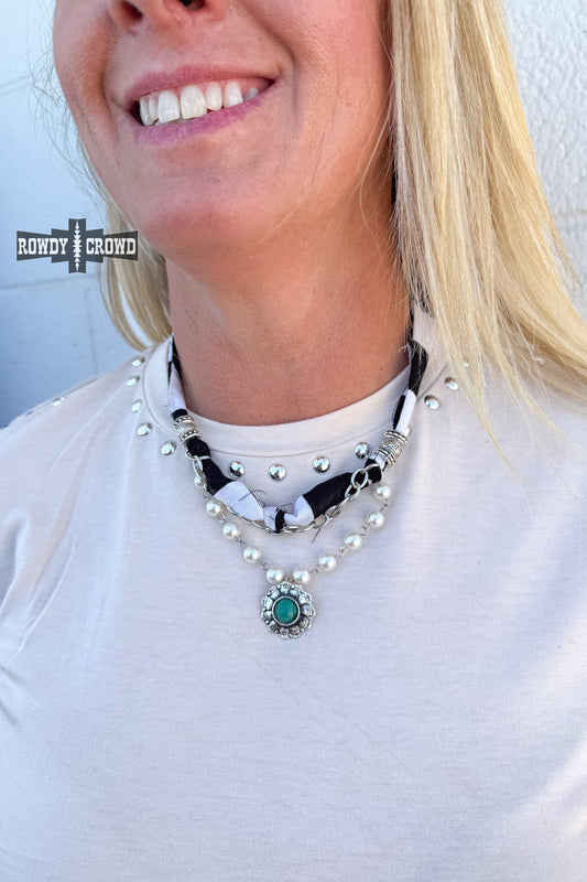 Checker Concho Necklace - Pistols 'n Petticoats - western boutique - womens western wear - western wear womens
