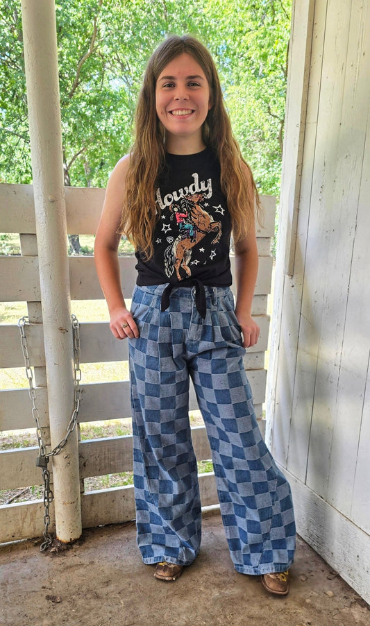 Checkered Pants - Pistols 'n Petticoats - western boutique - womens western wear - western wear womens