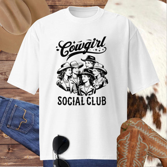 Cowgirl Social Club Oversized heavyweight t-shirt - Pistols 'n Petticoats - #westernboutique# - #westernfashion#