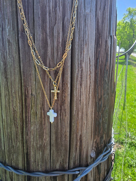 Cross Layer Necklace - Pistols 'n Petticoats - #westernboutique# - #westernfashion#