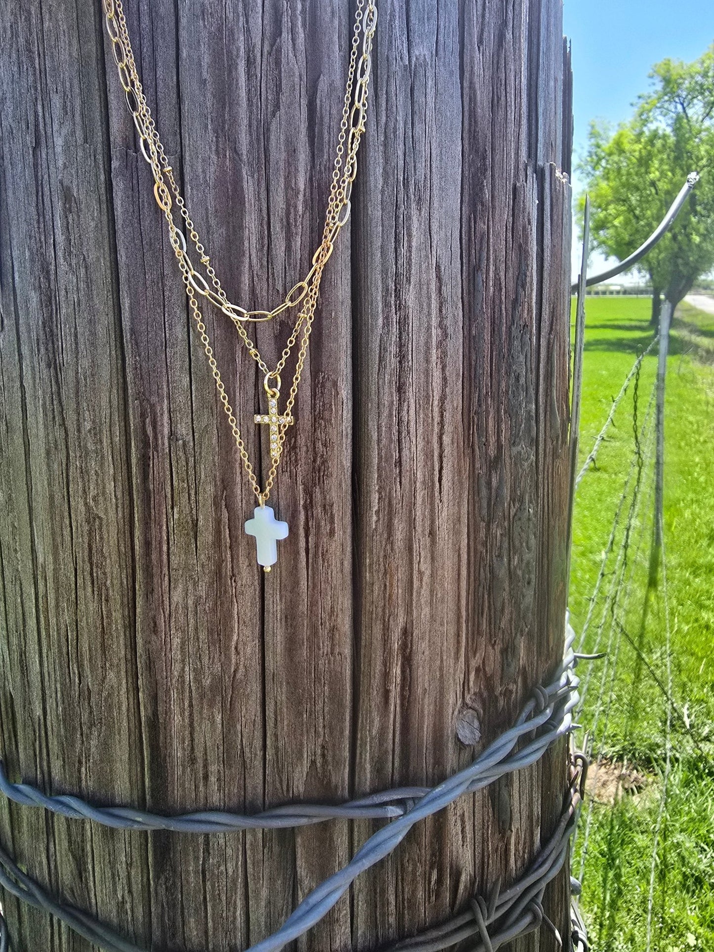 Cross Layer Necklace - Pistols 'n Petticoats - #westernboutique# - #westernfashion#