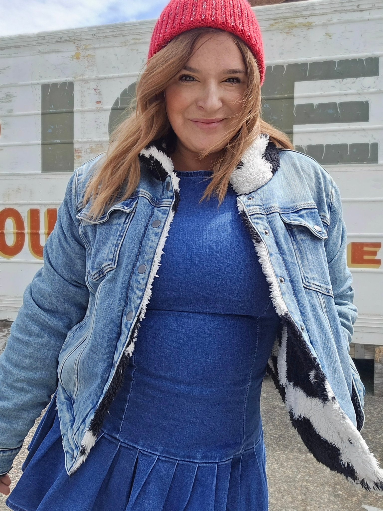 Denim Reversible Shurpa Jacket - Pistols 'n Petticoats - western boutique - womens western wear - western wear womens