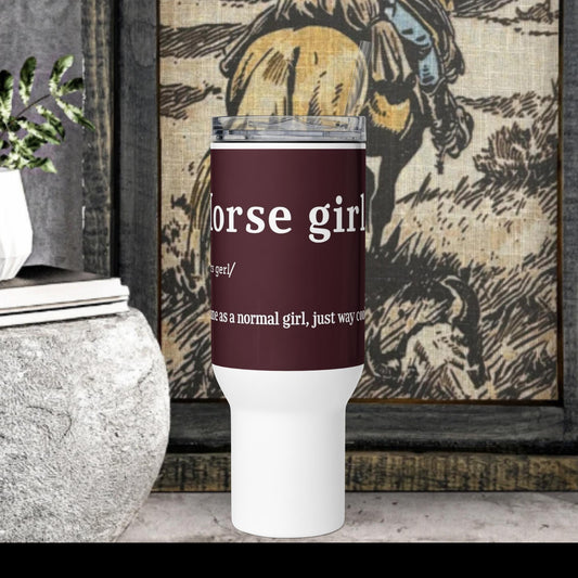 Horse Girl Travel mug with a handle - Pistols 'n Petticoats - #westernboutique# - #westernfashion#