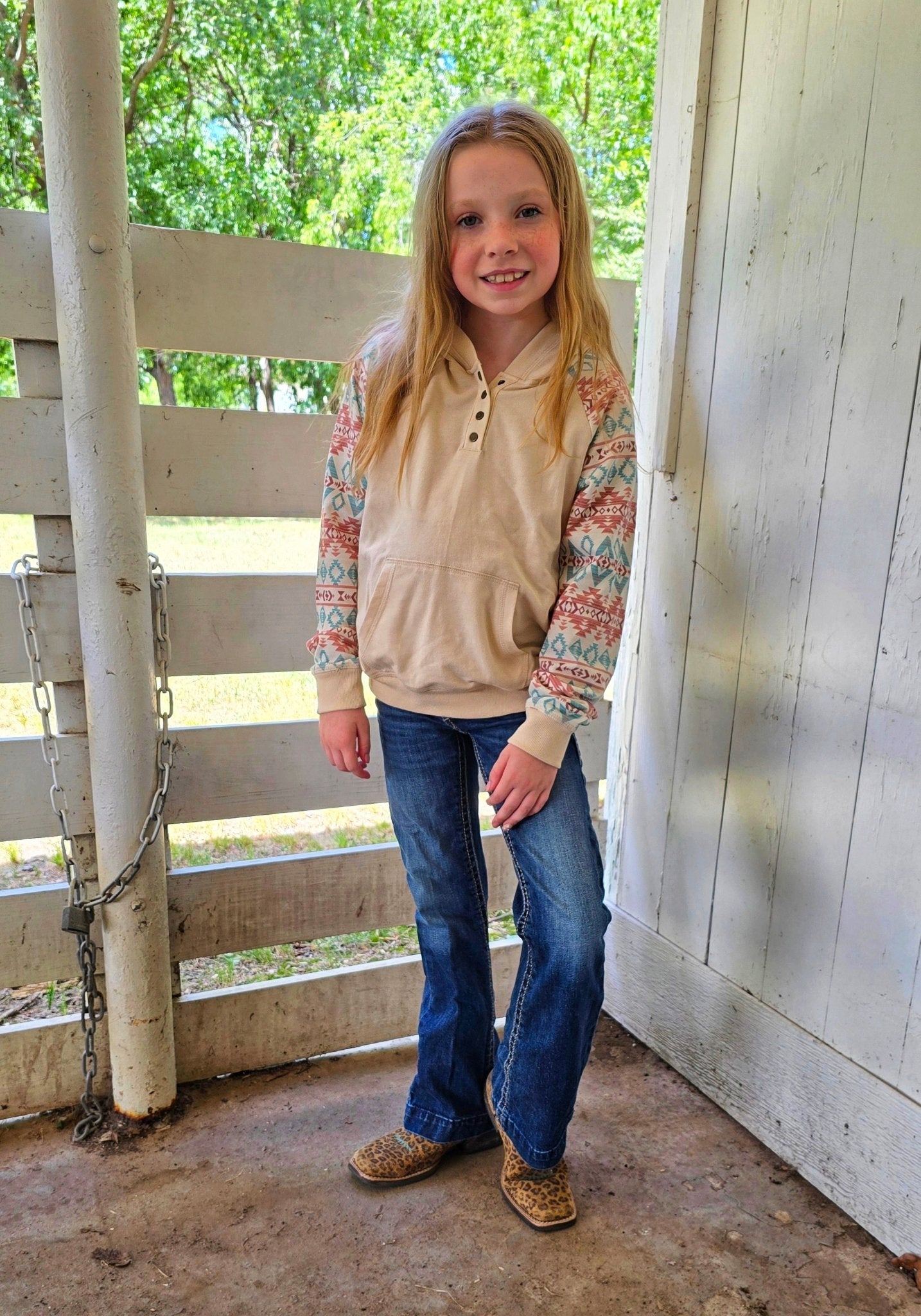 Kids Aztec hoodie - Pistols 'n Petticoats - western boutique - womens western wear - western wear womens