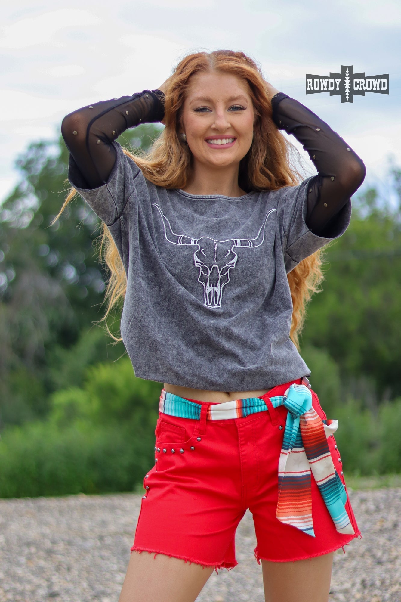 Lone Star Steer Top - Pistols 'n Petticoats - western boutique - womens western wear - western wear womens