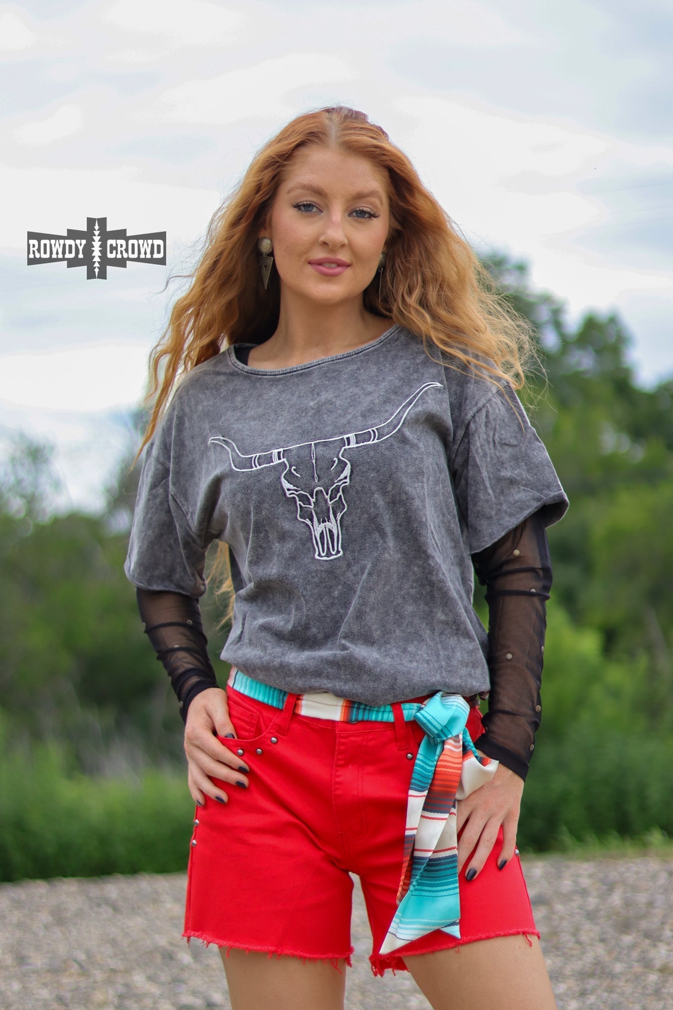 Lone Star Steer Top - Pistols 'n Petticoats - western boutique - womens western wear - western wear womens