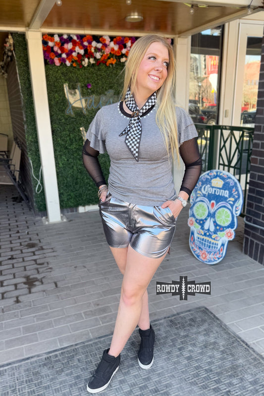 Marfa Metallic Shorts - Pistols 'n Petticoats - #westernboutique# - #westernfashion#