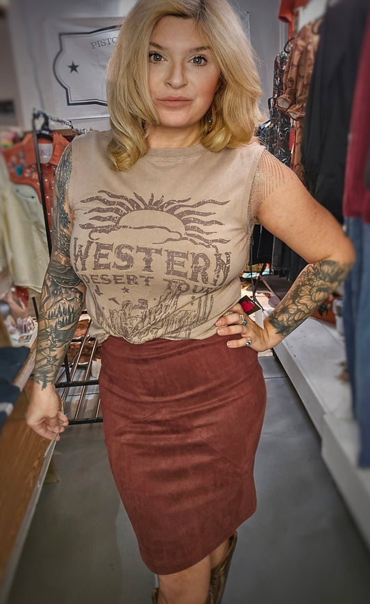 Maroon Swade skirt - Pistols 'n Petticoats - #westernboutique# - #westernfashion#
