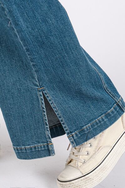 Mittoshop Medium Wash Seam Detail Wide Leg Denim Jeans - Pistols 'n Petticoats - #westernboutique# - #westernfashion#
