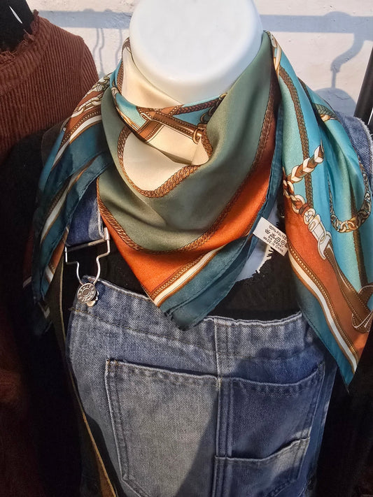 Orange and teal wild rag - Pistols 'n Petticoats - western boutique - womens western wear - western wear womens