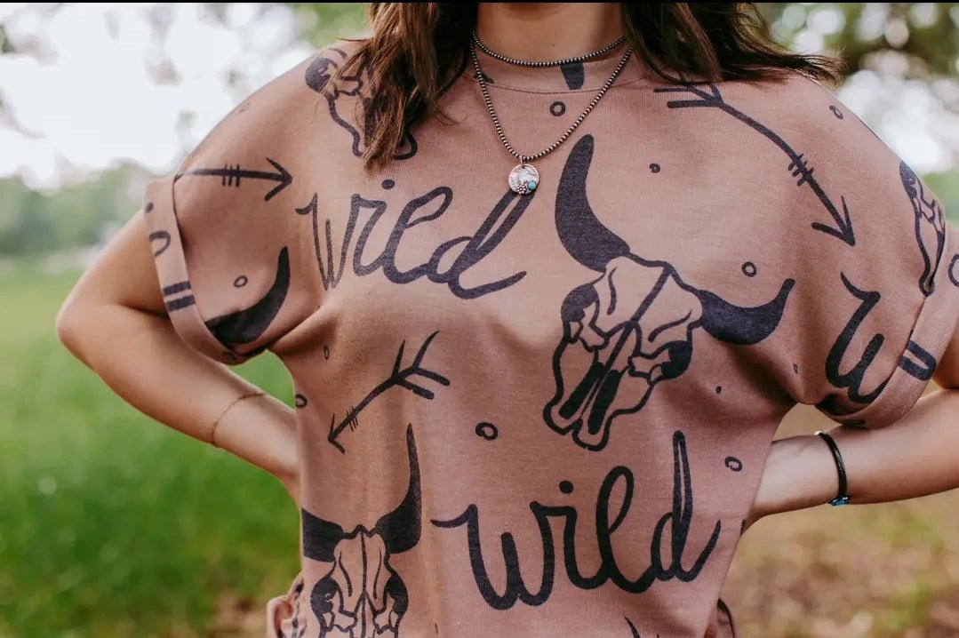 Oversize Wild Tee - western graphic shirts - Pistols 'n Petticoats - #westernboutique# - #westernfashion#
