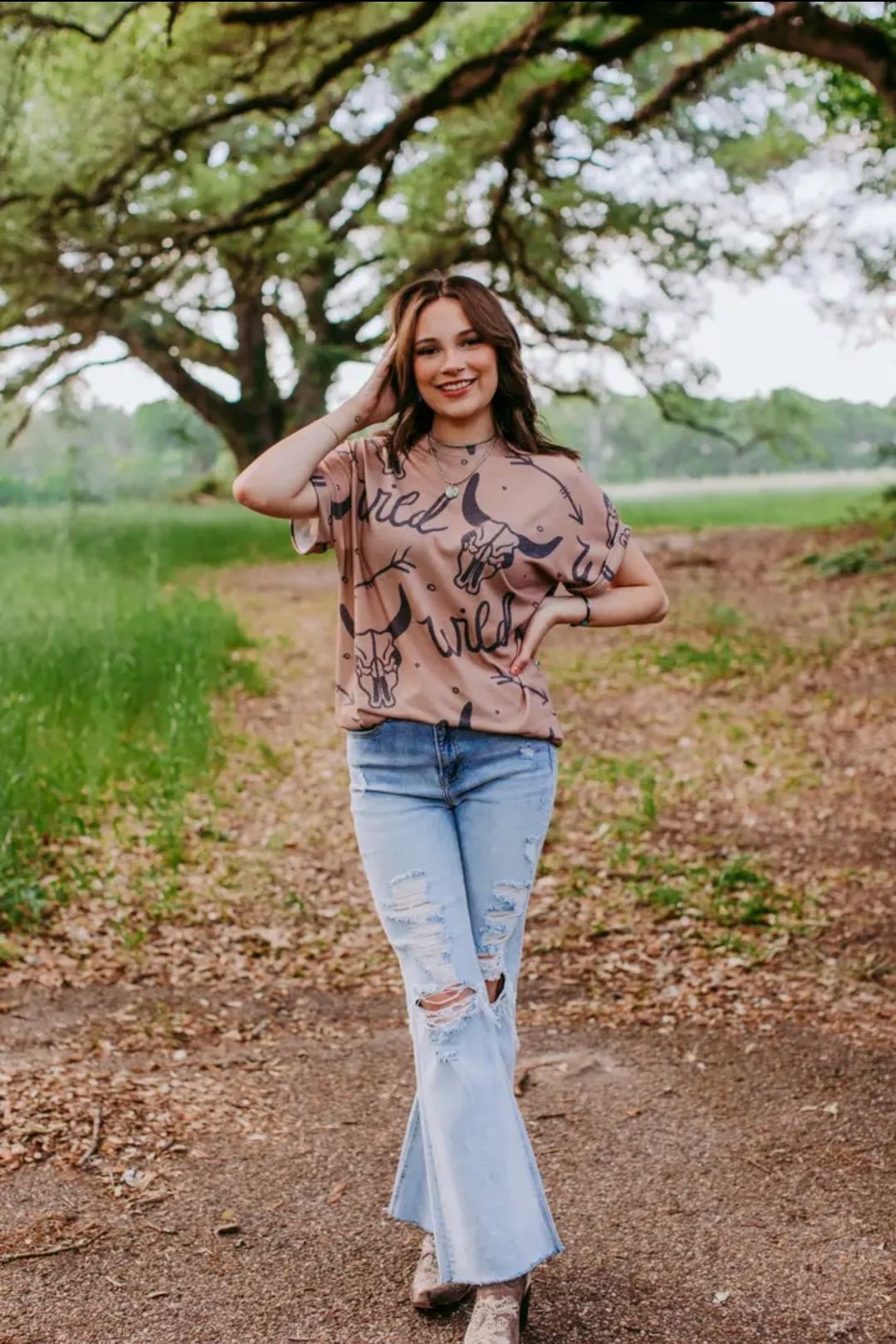 Oversize Wild Tee - western graphic shirts - Pistols 'n Petticoats - #westernboutique# - #westernfashion#