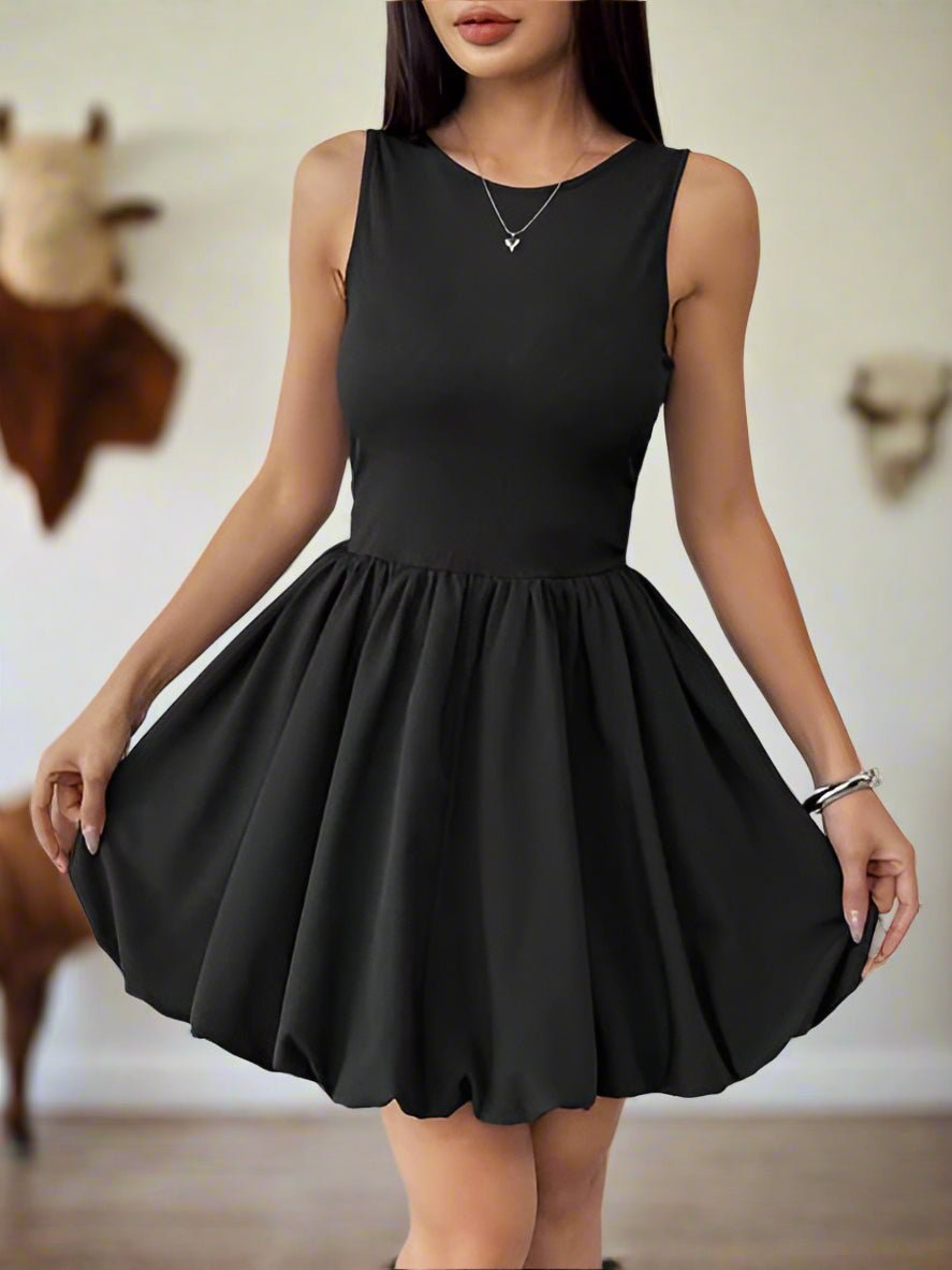 Perfee Ruched Sleeveless Mini Black Dress - Pistols 'n Petticoats - #westernboutique# - #westernfashion#
