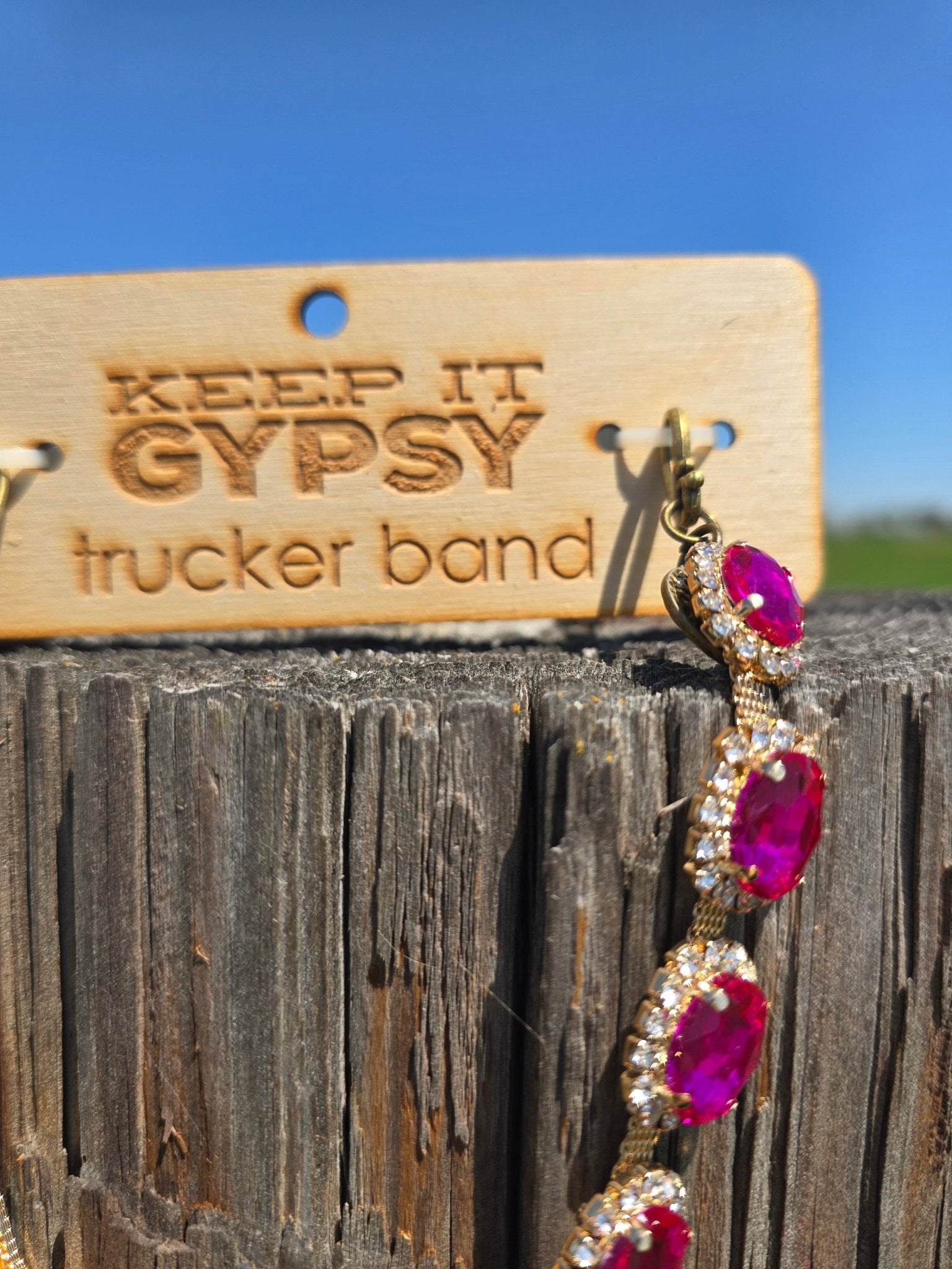 Pink Rhinestone Blink Trucker Band - Pistols 'n Petticoats - #westernboutique# - #westernfashion#