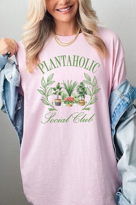 Plantaholic Social Club Plus Heavy Cotton Tee - Pistols 'n Petticoats - #westernboutique# - #westernfashion#