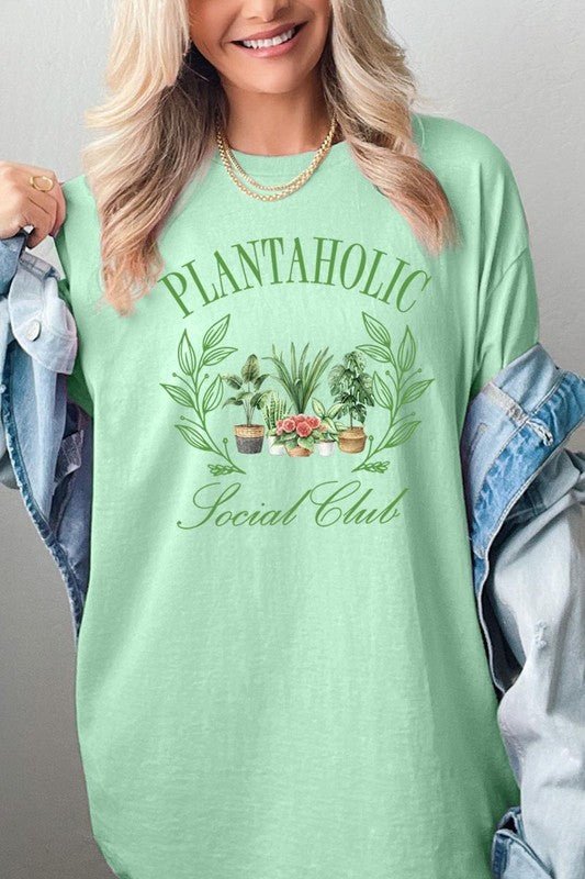 Plantaholic Social Club Plus Heavy Cotton Tee - Pistols 'n Petticoats - #westernboutique# - #westernfashion#