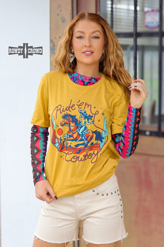 Ride 'Em Cowboy Tee - Pistols 'n Petticoats - western boutique - womens western wear - western wear womens