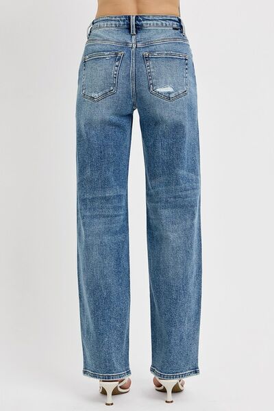 RISEN Full Size Distressed Wide Leg Jeans Plus Size - Pistols 'n Petticoats - #westernboutique# - #westernfashion#