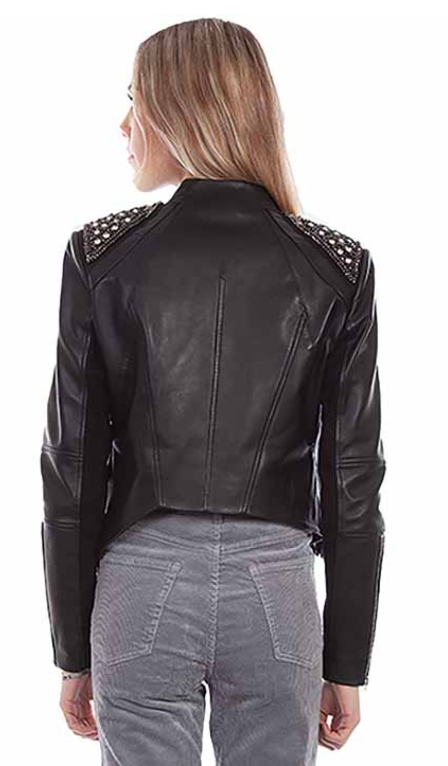 Black Long Fringe Leather Jacket