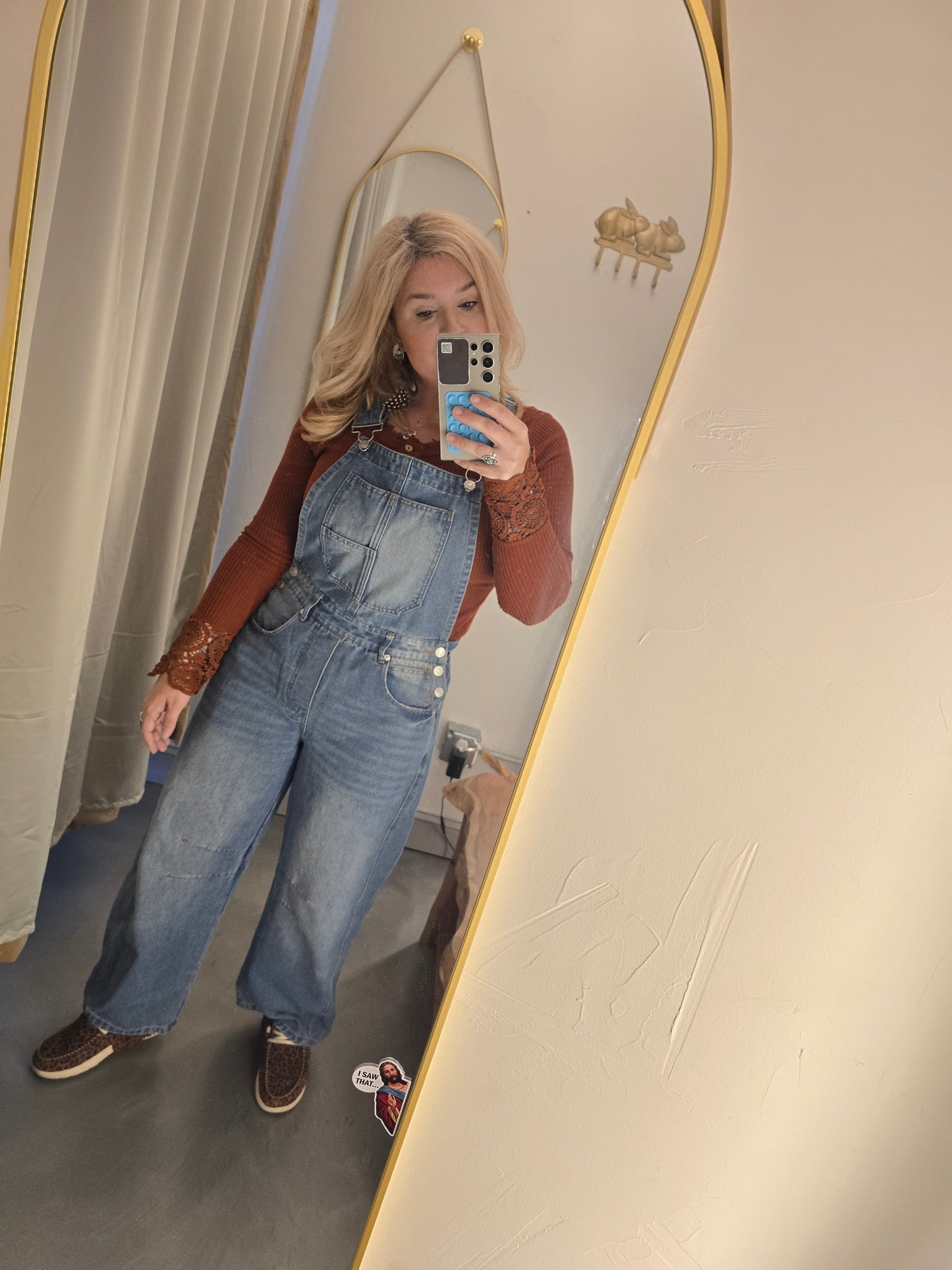 Denim overalls