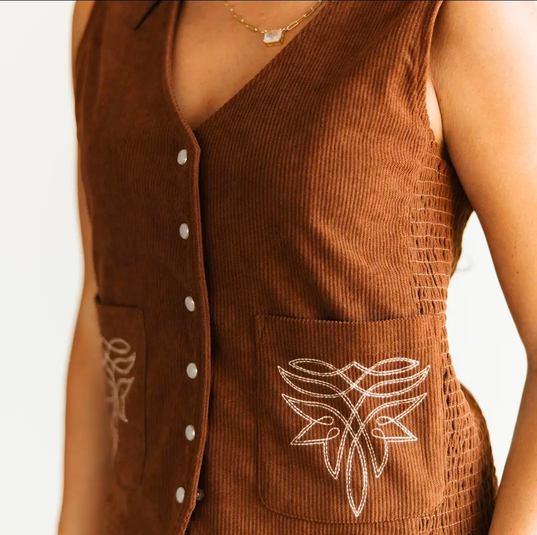 Brown Cord Vest
