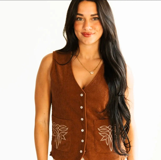 Brown Cord Vest