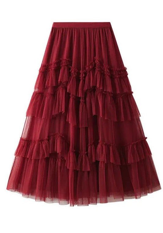 Ruffle chiffon midi skirt - Pistols 'n Petticoats - #westernboutique# - #westernfashion#