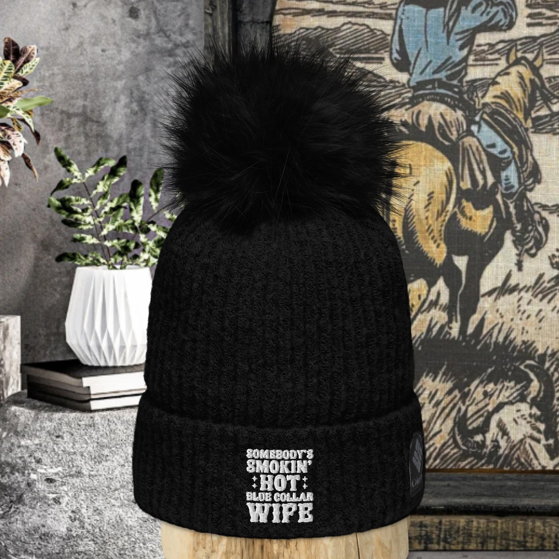 Someone's Smoking Hot Wife Columbia pom - pom beanie - Pistols 'n Petticoats - #westernboutique# - #westernfashion#